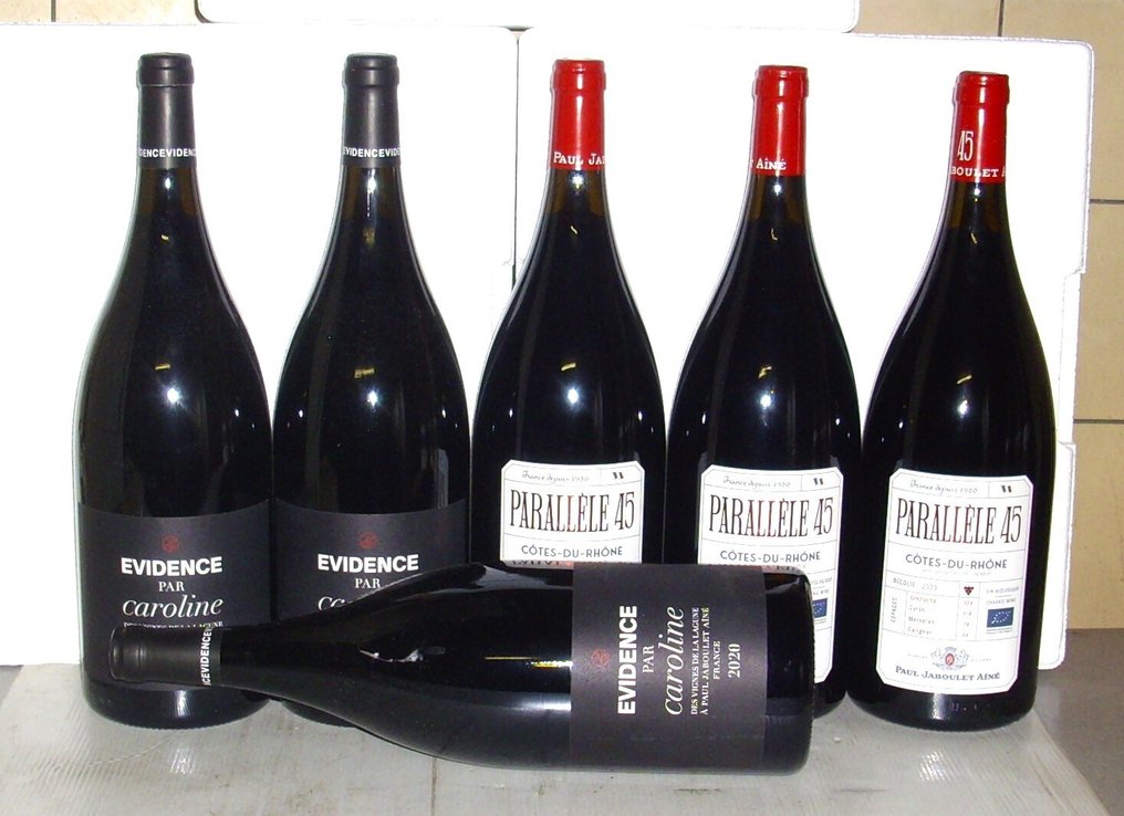 2020 Evidence de Caroline & Côtes du Rhône Parallèle 45 - Paul Jaboulet Ainé - Rhône - 6 Magnums (1.5L) #1.0