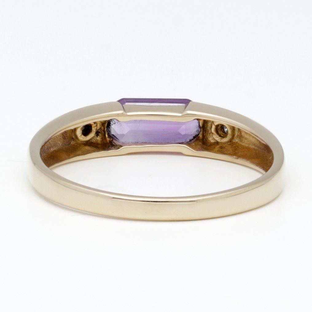 没有保留价 - 戒指 - 14K包金 黄金 紫水晶 - 钻石 #3.2