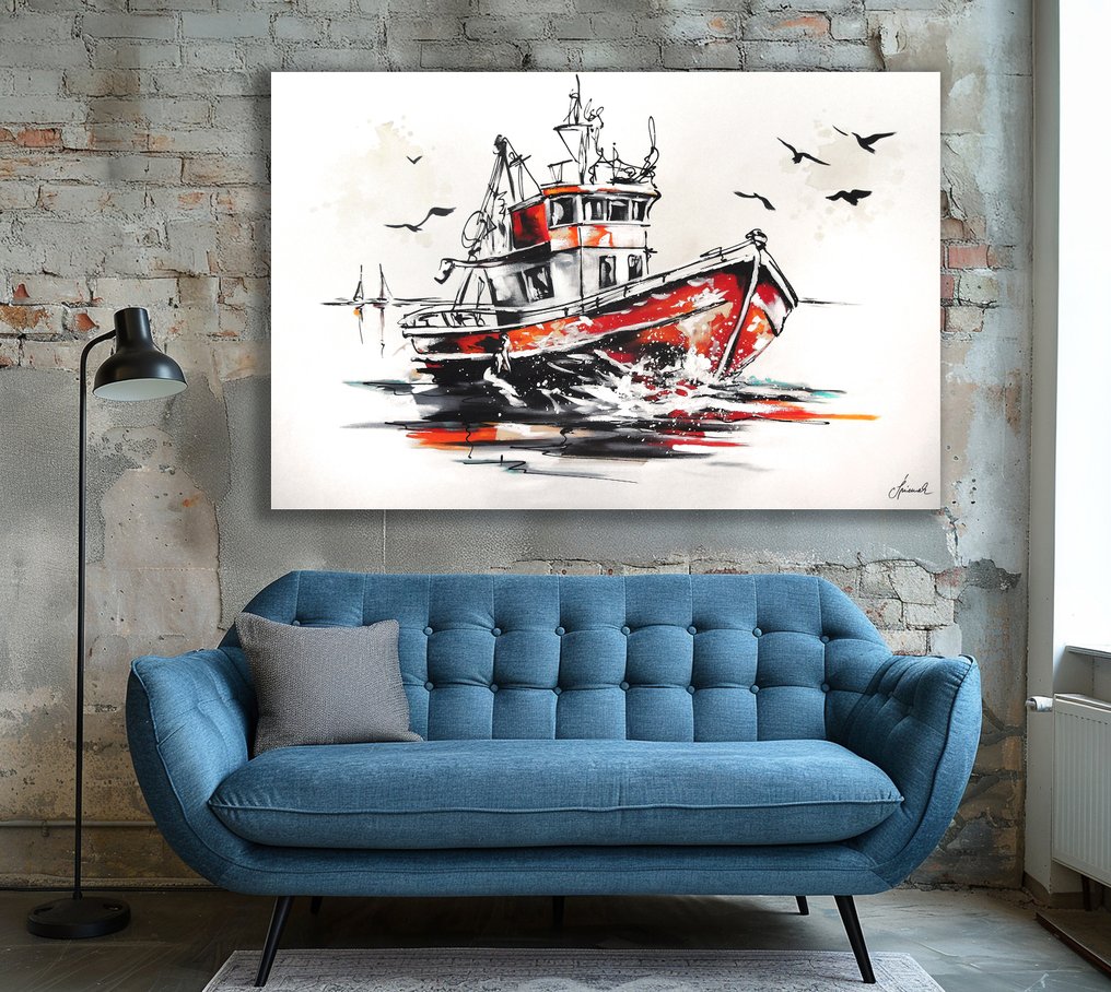 Monika Spiewak - Regatta - XXL - Oil Painting Stretched On The Frame - Ready To Hang - 1/1 Unique Piece #1.0