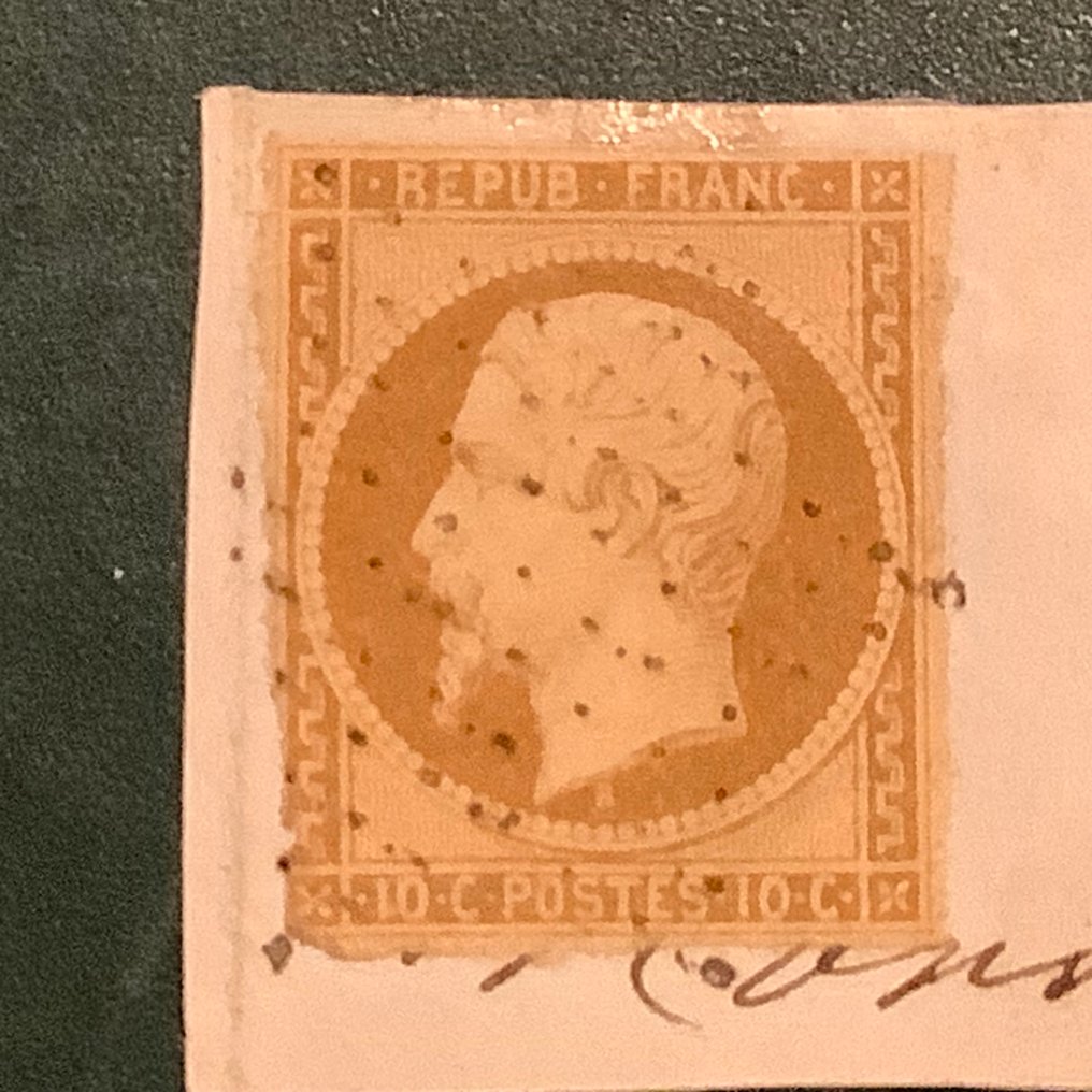 Γαλλία 1852 - 10 λεπτά Napoleon Prins Πρόεδρος - Yvert 9 #3.2