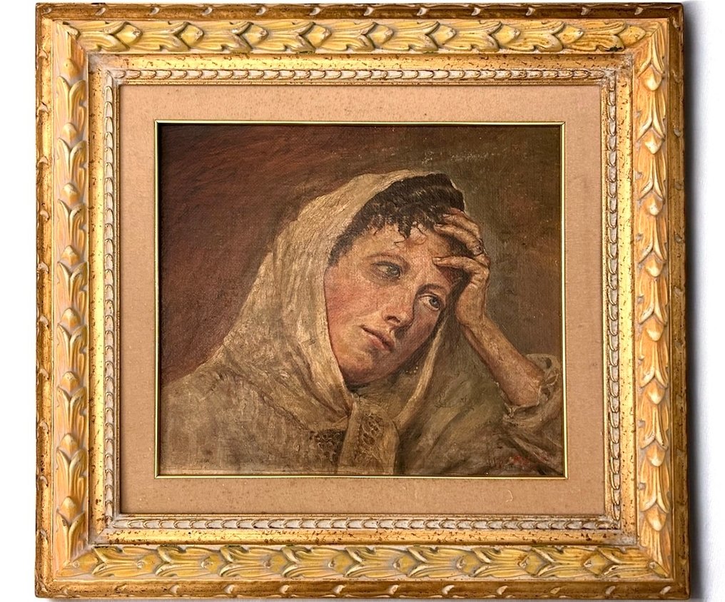 Ferdinando Ruggeri (XIX-XX) - Ritratto di donna con velo #2.1
