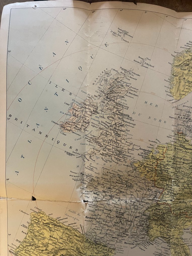 France - Europe – December 1939 – Original Large Map – WWII / WW2 – L’Illustration – Rare - Military accessories - 1939 #1.0