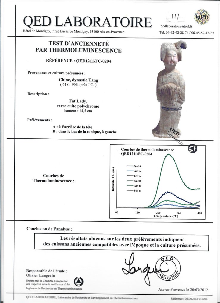 Ancient Chinese, Tang Dynasty Pottery Statuette of a Fat Lady with Thermoluminescence test (TL) and Spanish Export License. - 29.6 cm #3.2