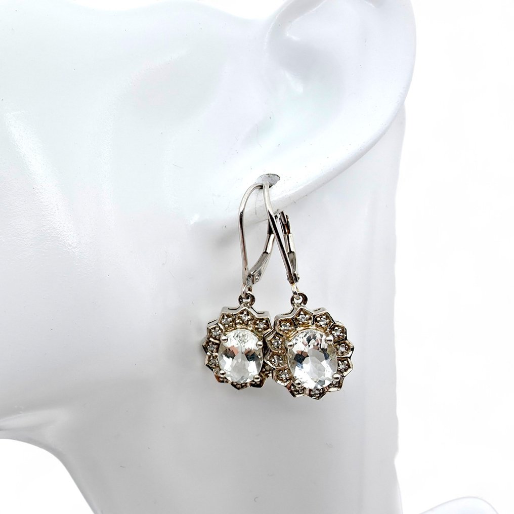 χωρίς τιμή ασφαλείας - Σκουλαρίκια Ασημί - Topaz (Πιστοποιημένο) #1.0