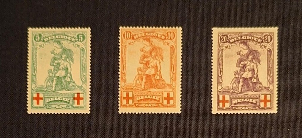 Belgium 1914/1915 - Merode & Albert I Red Cross - OBP 126-134 #2.1