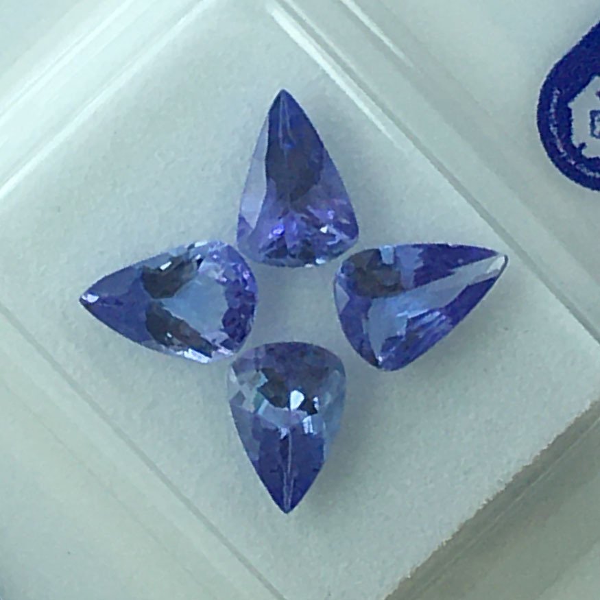No reserve price - 4 pcs  Purple Tanzanite  - 2.10 ct - Antwerp Laboratory for Gemstone Testing (ALGT) - INTENSE BLUE TANZANITE #3.2