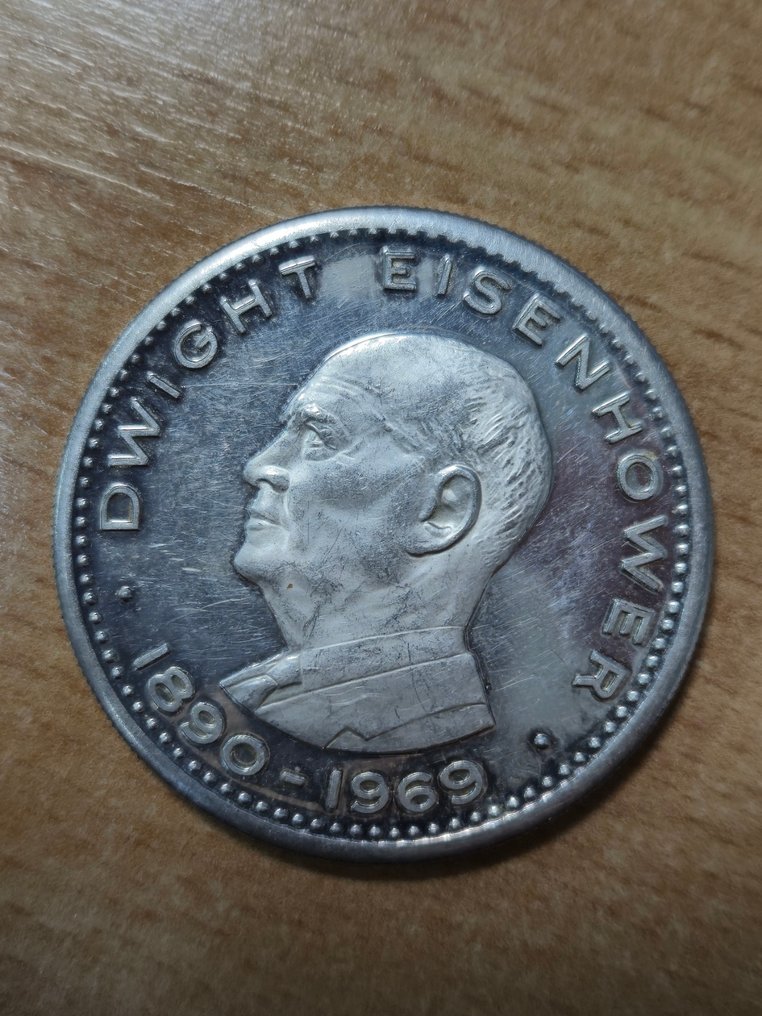 Ηνωμένα Αραβικά Εμiράτα, Ras al-Khaimah. 10 Riyals 1970 Dwight Eisenhower. Proof  (χωρίς τιμή ασφαλείας) #1.0