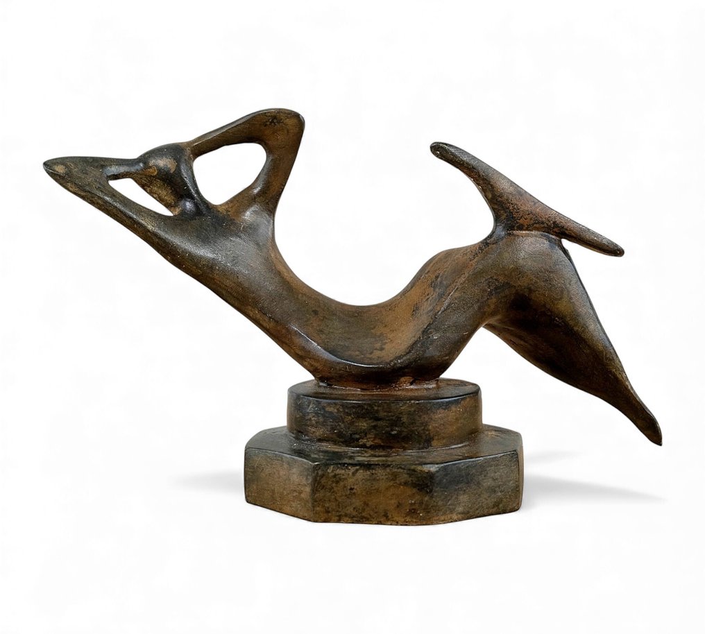 Pierre Chenet (XX-XXI) - Sculpture, Abstract Mermaid - 20 cm in length - 10 cm - Bronze #1.0