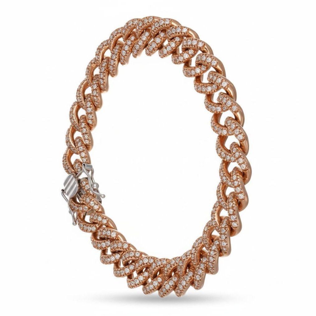 手鈪 - 18 克拉 玫瑰金 -  4.00ct. tw. 鉆石 (天然) #4.3