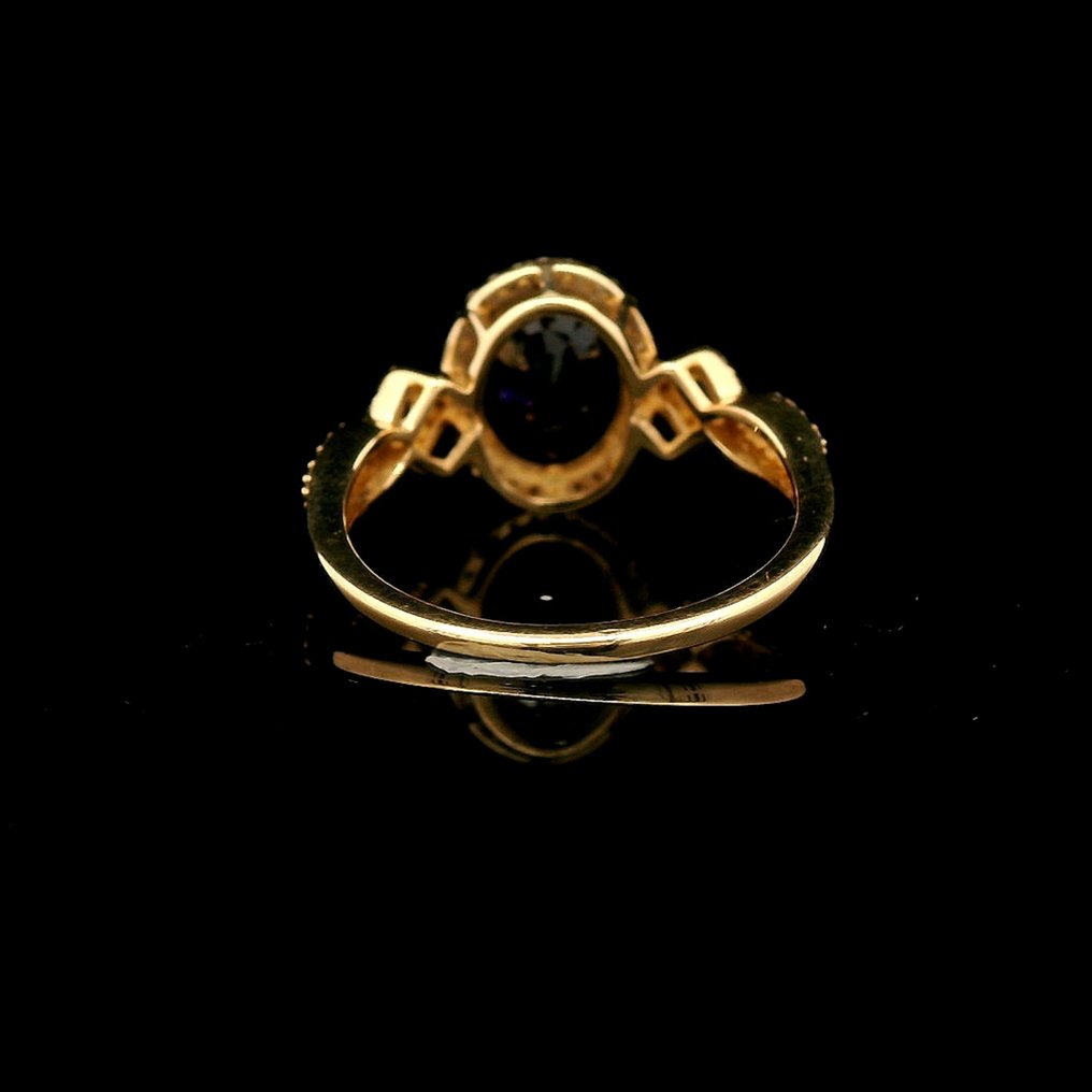 沒有保留價 - 戒指 - 14 克拉 黃金 -  3.18ct. tw. 藍寶石 - 鉆石 #4.3