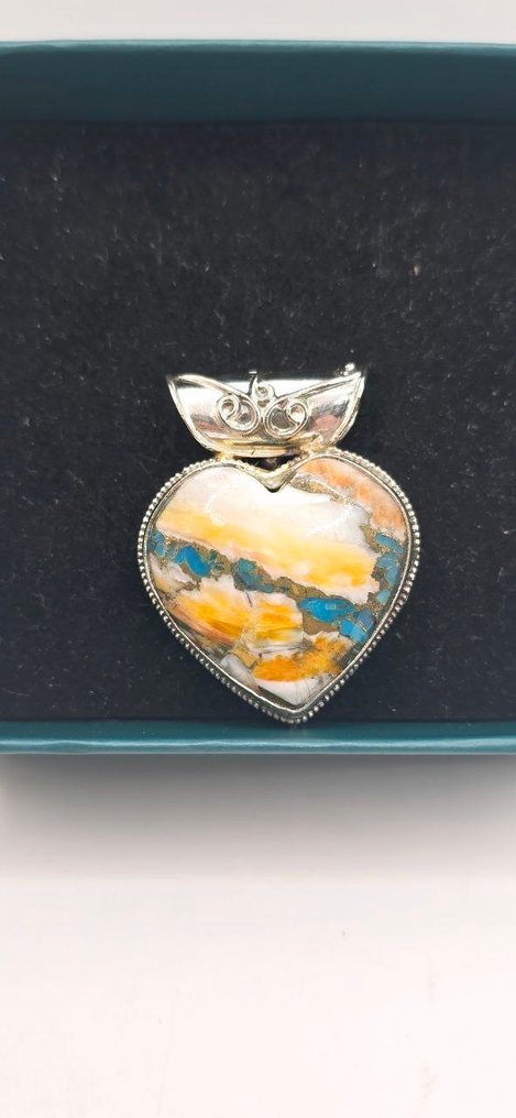 925 Ασήμι - Κρεμαστό με Τουρκουάζ - Μαύρη Μαρίδα - Υψηλή Ποιότητα - Κρεμαστό - Κρεμαστό κόσμημα - Κολιέ με τουρκουάζ #2.1