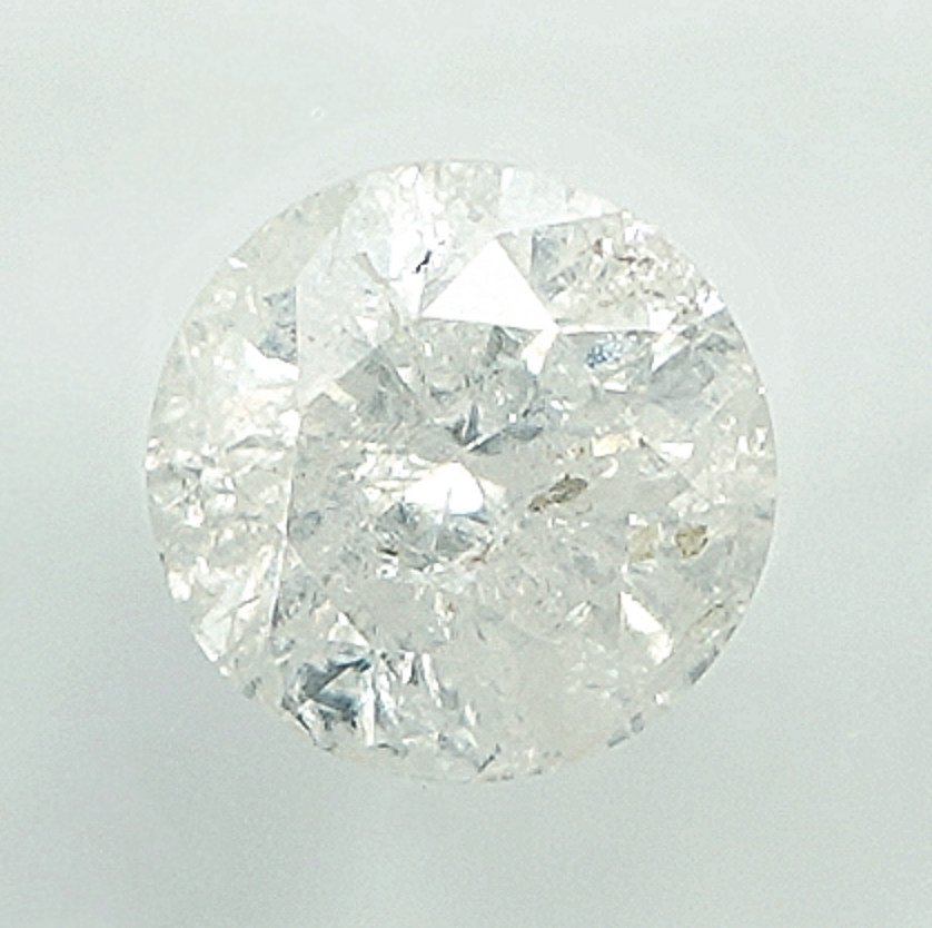 沒有保留價 - 1 pcs 鑽石 (天然) - 0.52 ct - 圓形 - H(次於白色的有色鑽石) - I3 - Gem Report Antwerp (GRA) #1.0