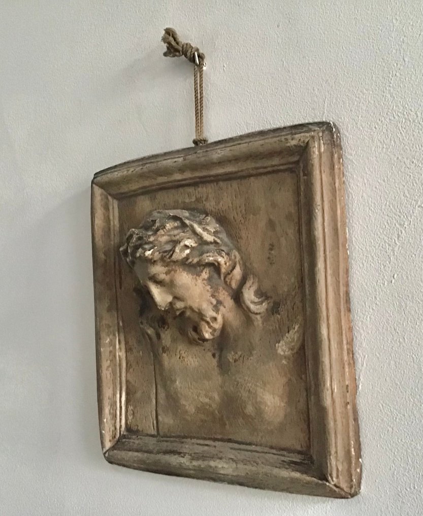 Decorațiune de perete - Christus hoofd in reliëf - Franța - Capul lui Christos în basorelief. #2.1