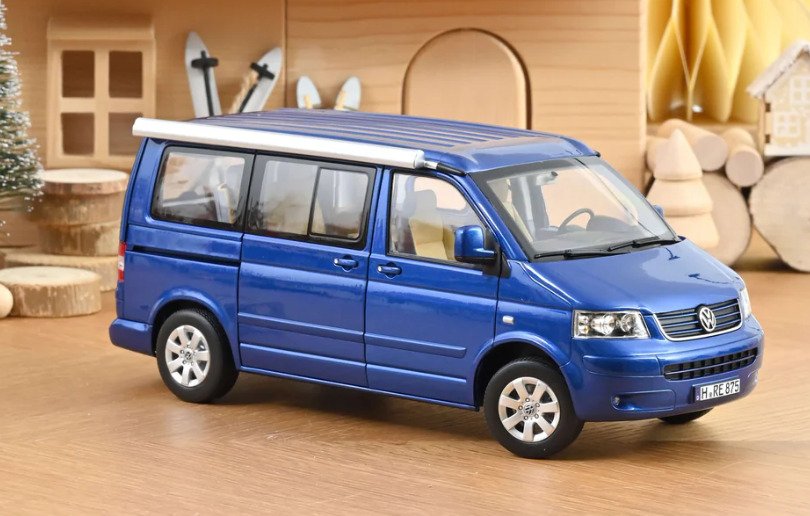 Norev 1:18 - Modellbil - Volkswagen T5 Multivan California – 2003 - Blauw metallic - Begrenset utgave! #1.0