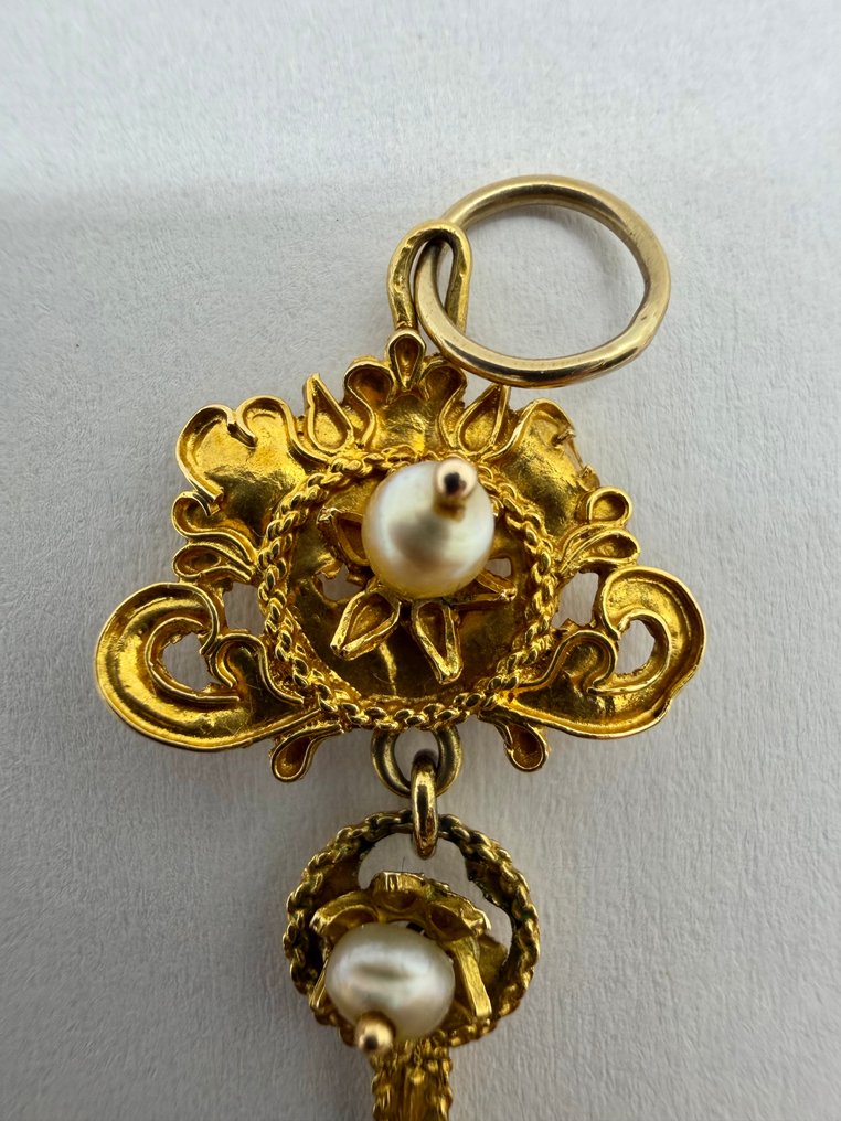 Pendentif en forme de croix - 19,2 carats Or jaune Perle #1.0