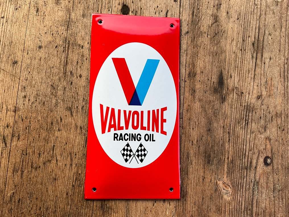 Valvoline Racing Oil κλαστική διαφημιστική πινακίδα - Εμαγιέ εικόνα - Σμάλτο #1.0