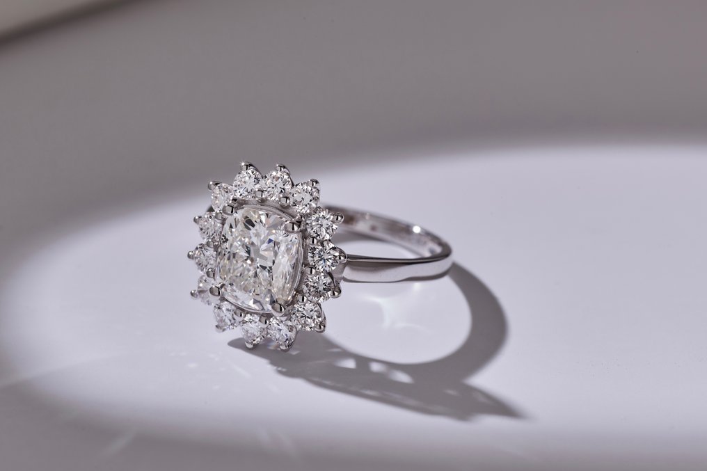 Anello - 14 carati Oro bianco -  2.73ct. tw. Diamante (Coltivato in laboratorio) - Diamante #3.2