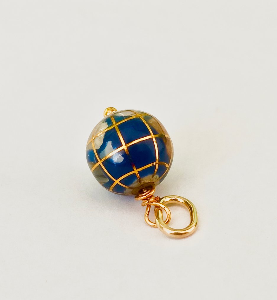 Nincs minimálár - Függő - 18 kt. Sárga arany, Ezüst Lapis lazuli #4.3