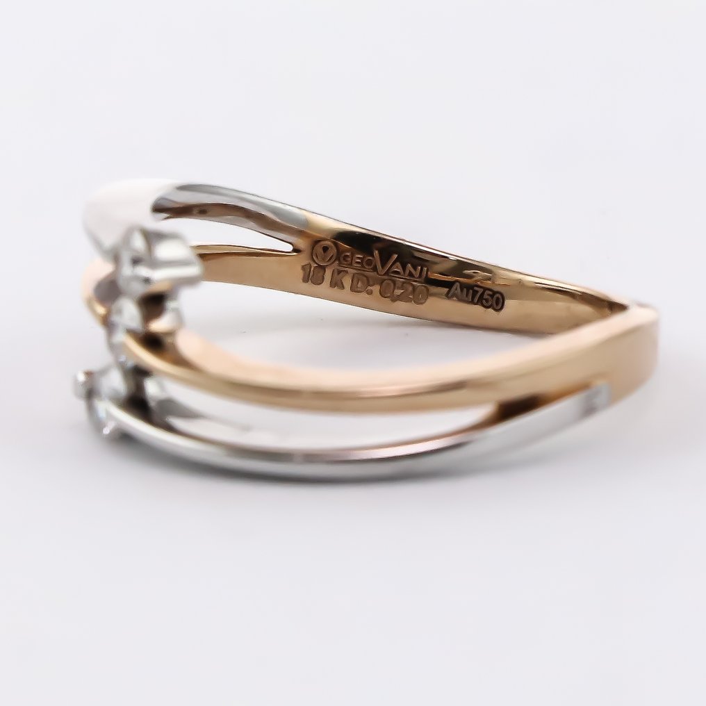 Nincs minimálár - Gyűrű - 18 kt. Fehér arany - 0.20ct. tw. Gyémánt (Természetes) - GEOVANI 3 gyémántgyűrű #2.1