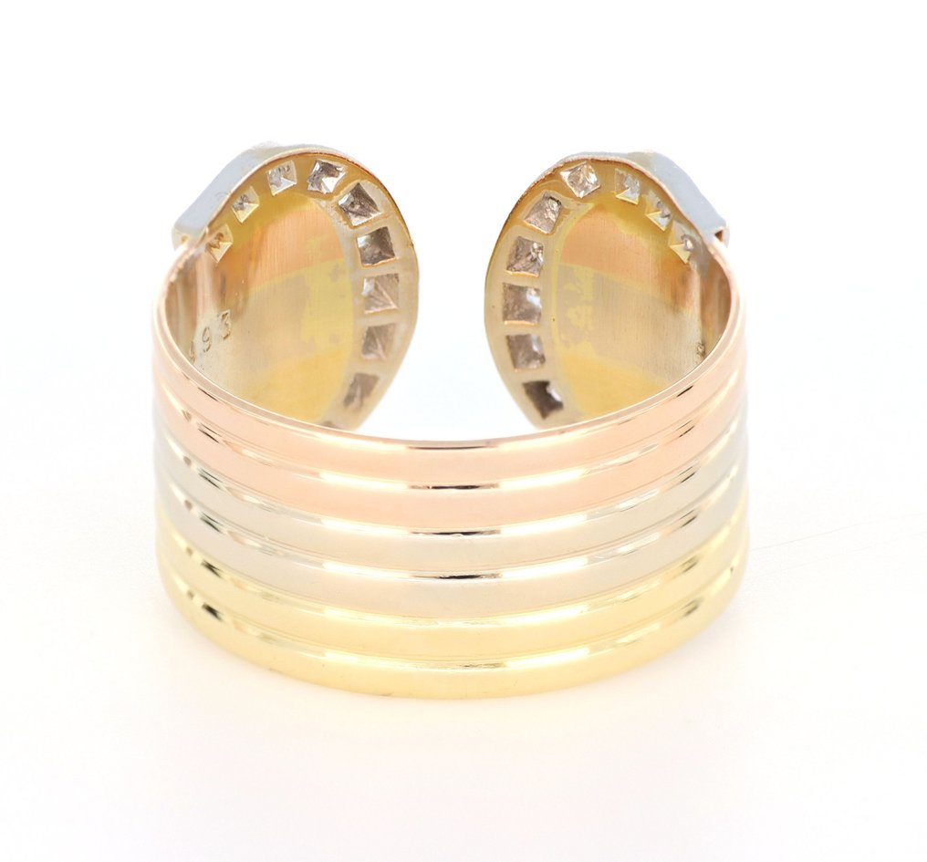 χωρίς τιμή ασφαλείας - Cartier - Δαχτυλίδι - C de Cartier - 18 καράτια Ροζ χρυσό, Κίτρινο χρυσό, Λευκός χρυσός - 0.50ct. tw. Διαμάντι (Φυσικό) #2.1