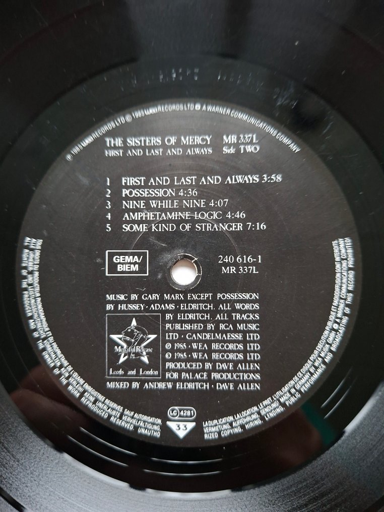 the sisters Of Mercy - First And Last And Always  (Rare German 1985 first pressing) - LP Album (stand-alone item) - 1985 #4.3