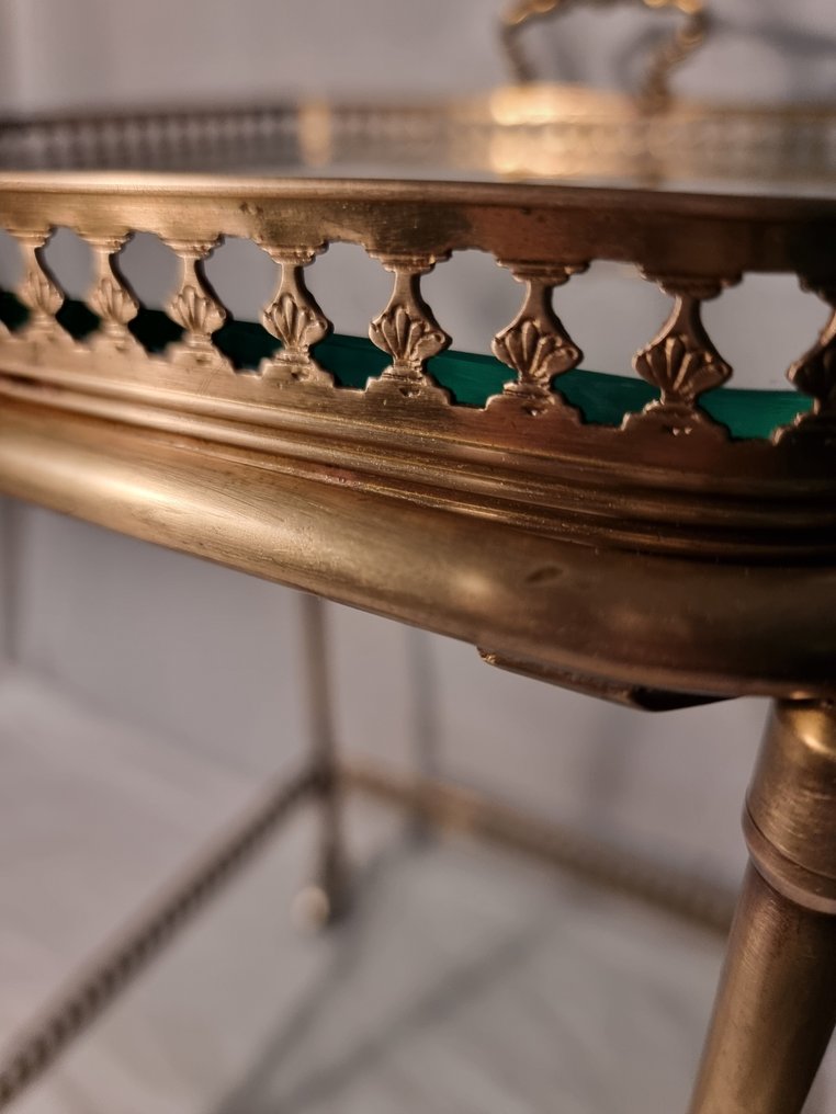 Servierwagen - Messing, Glas - Mit annehmbaren Tablett #1.0