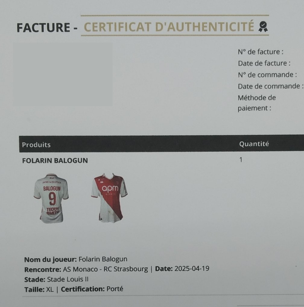 Folarin Balogun AS Monaco Match Worn Shirt with COA - 運動衫  #2.1