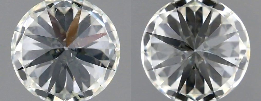 Sem preço de reserva - 2 pcs Diamante (Natural) - 0.81 ct - Redondo - H - VS2 - International Gemological Institute (IGI) - *Matching Pair* *EX VG* #3.2