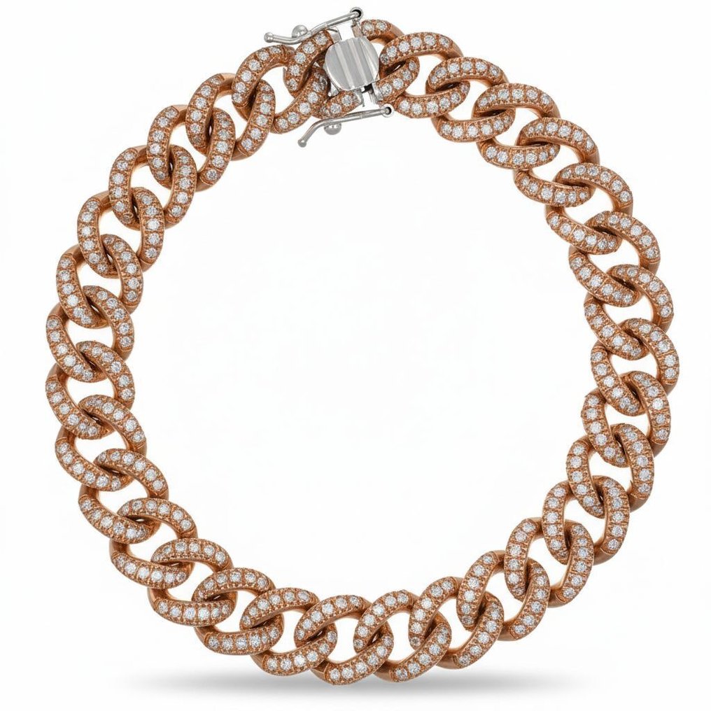 手鈪 - 18 克拉 玫瑰金 -  4.00ct. tw. 鉆石 (天然) #3.2