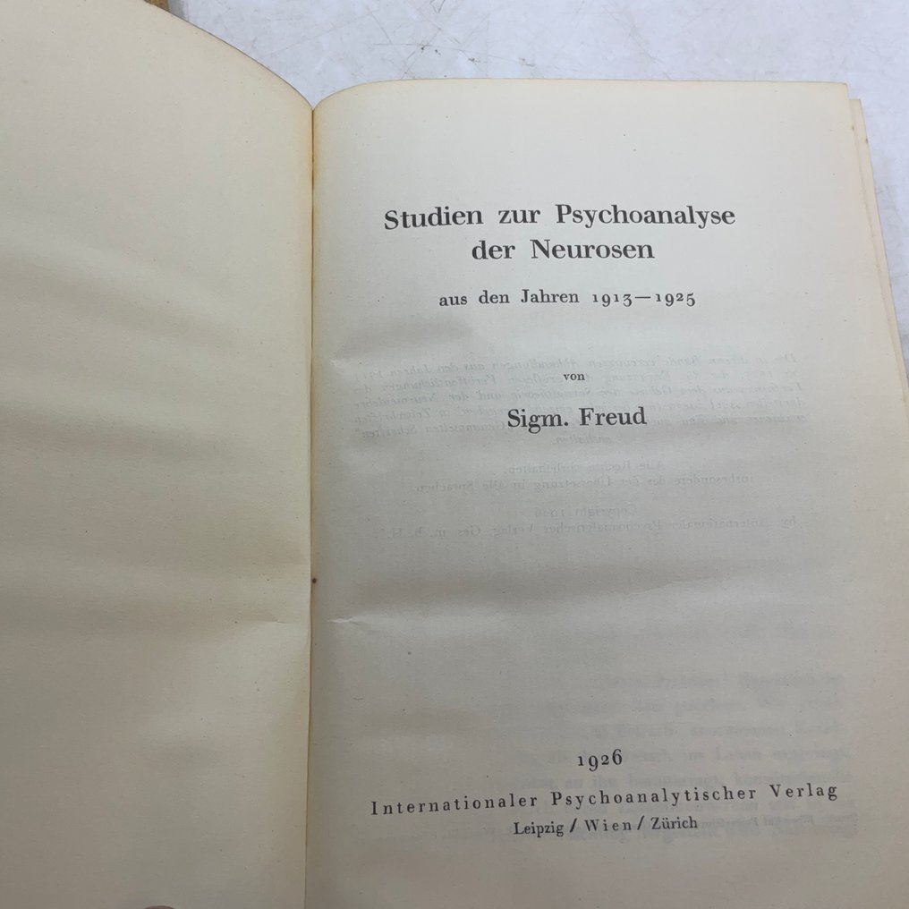 Sigmund Freud - Kleine Beitrage Zur Traumlehre & Studien Zur Psychoanalyse der Neuroses aus den Jahren 1913-1925 - 1925-1926 #2.1