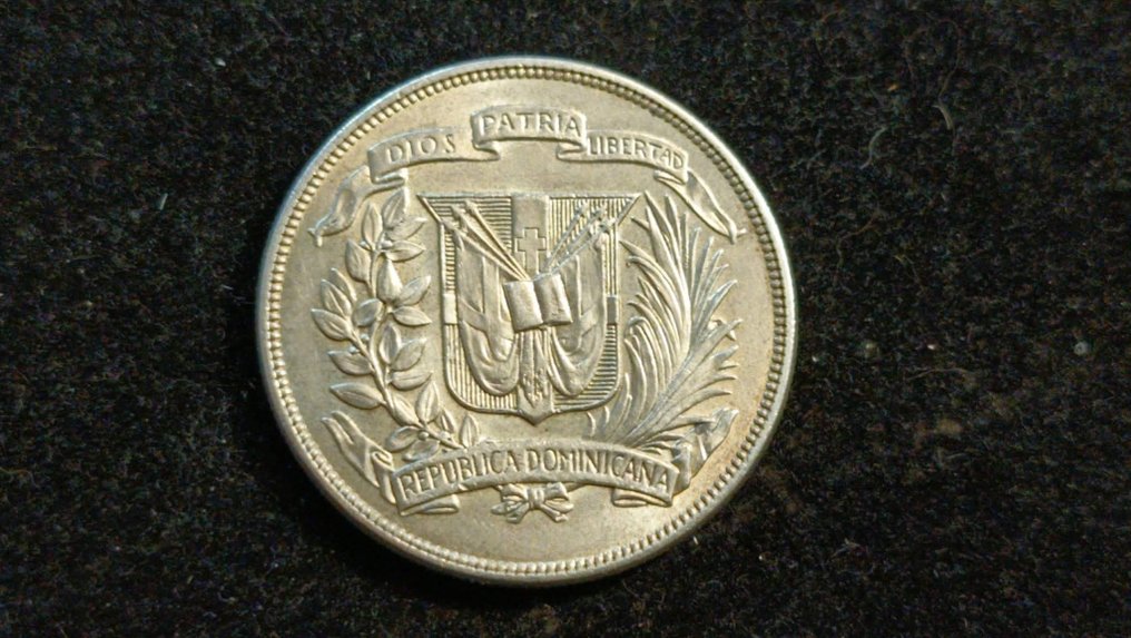 Dominikai Köztársaság. 1 Peso 1955 (Nincs minimálár) #1.0