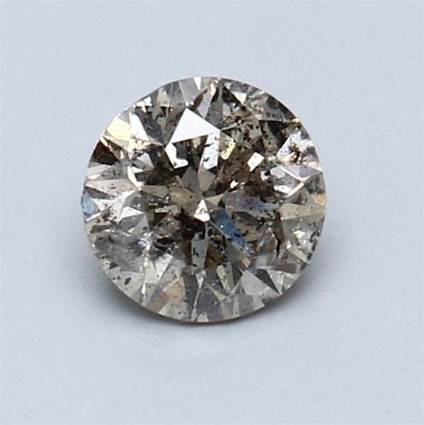 Fără preț de rezervă - 1 pcs Diamant  (Colorat natural)  - 0.71 ct - Rotund - Fancy maroniu, verzui Galben - I2 - IGI (Institutul gemologic internațional) #1.0