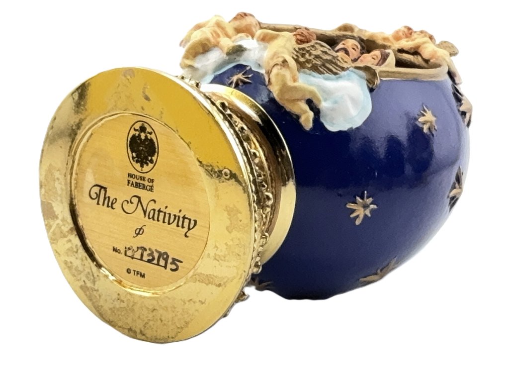 House of Faberge 24 Karat Gold Plated Imperial Nativity Egg - Nativity scene - Porcelain, Gold plated, Enamel #2.1