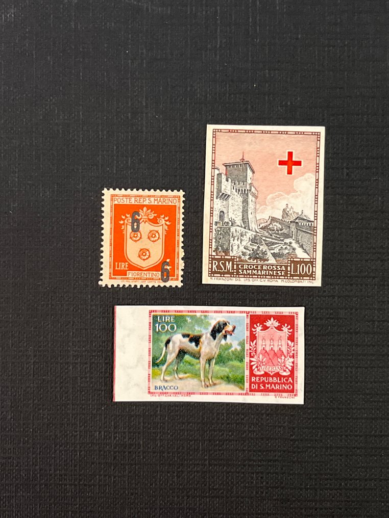 梵蒂岡城 1939/1939 - 梵蒂冈一套6枚邮票，带变体，带完整橡胶，我移动。 - Catalogo sassone N 9 saggio, 61a, 154da, N. 311b, 371a. CEI N 461a #1.0