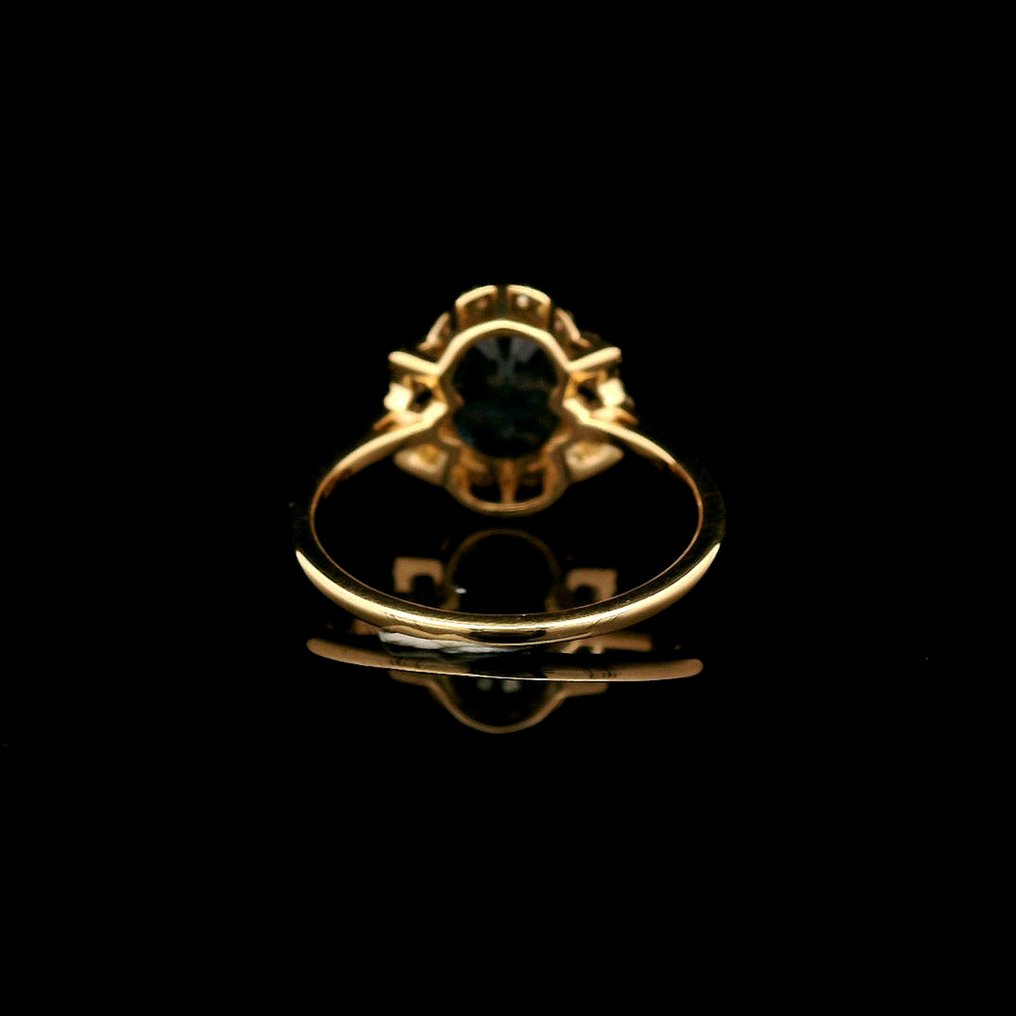 沒有保留價 - 戒指 - 14 克拉 黃金 -  3.01ct. tw. 藍寶石 - 鉆石 #3.2