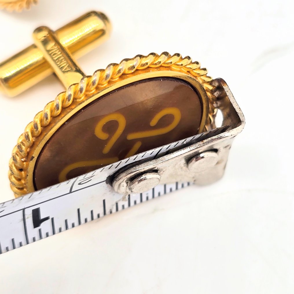 Christian Dior - Classy Gentleman's style Tiger eye polished gem stone - Cufflinks - Paris 1970s Très Chic #3.2