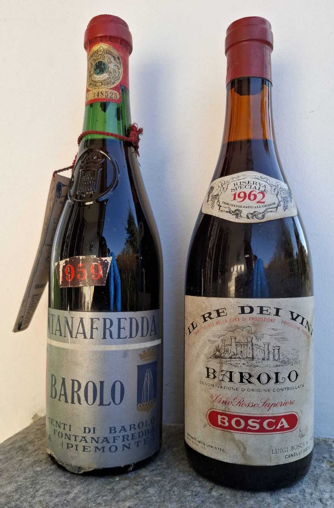 1962 Ris. Bosca & 1959 Fontanafredda - 巴罗洛 - 2 Bottles (0.72L) #1.0