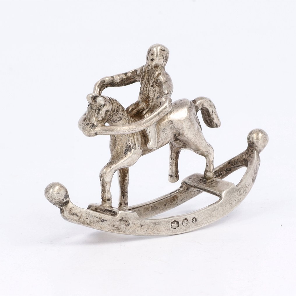 NO RESERVE - Waterput, Hobbelpaard & Ponywagen - Figura in miniatura (3) - .835 argento #3.2