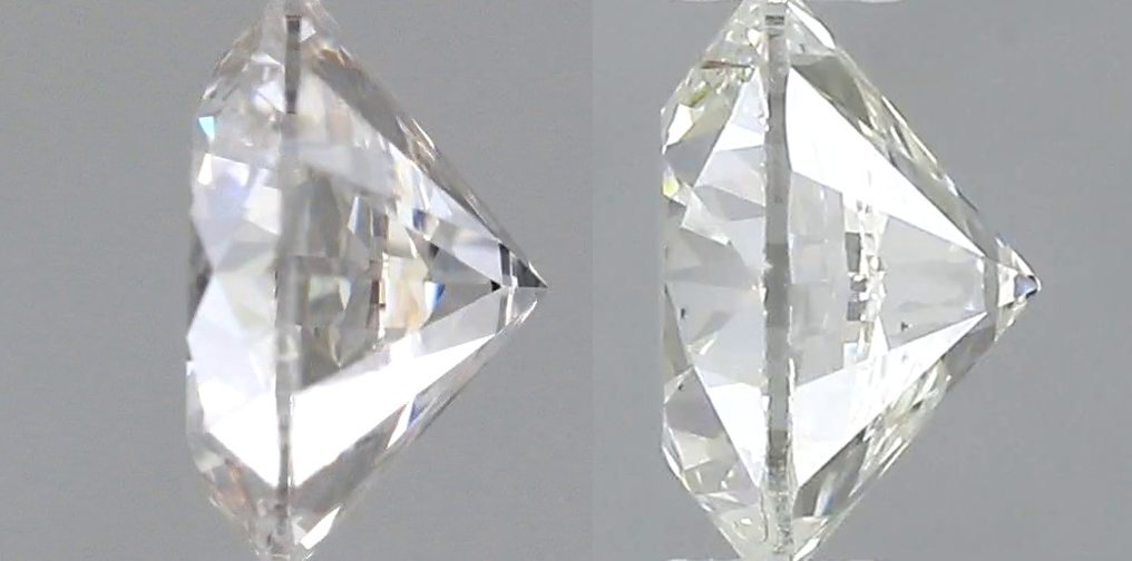 Zonder minimumprijs - 2 pcs Diamant (Natuurlijk) - 0.80 ct - Rond - H - VS2 - International Gemological Institute (IGI) - Matching Pair, EX VG #2.1