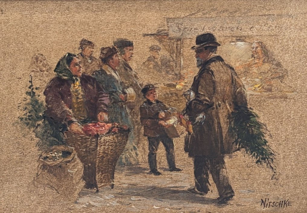 Detlev Nitschke (1935) - Winterliche Marktszene - NO RESERVE #1.0