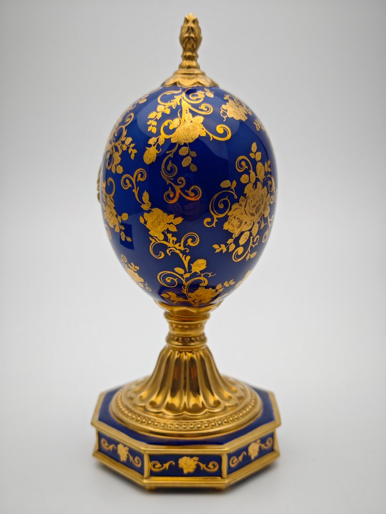 法貝熱彩蛋 - 法贝热之家玫瑰花束钟迷你蛋 - 瓷器 #4.3