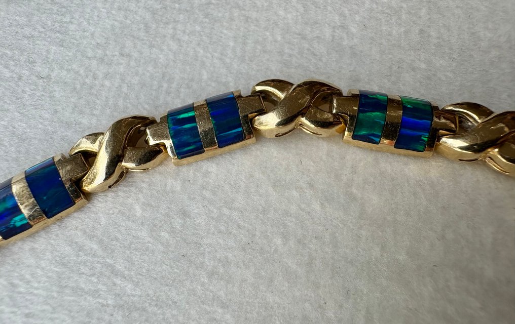 手镯 - 14K包金 黄金 蛋白石 #2.1