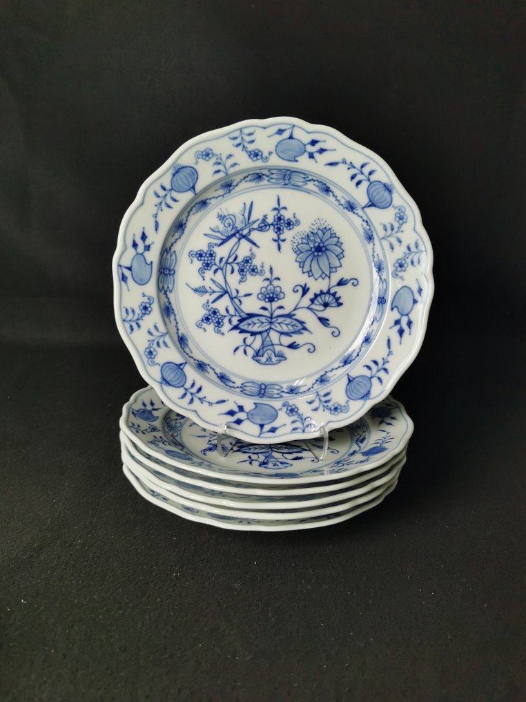 Meissen - Cipolla Blu - 6 piatti da dolce - D.18cm - Σερβίτσιο επιδορπίου (6) - Πορσελάνη #1.0