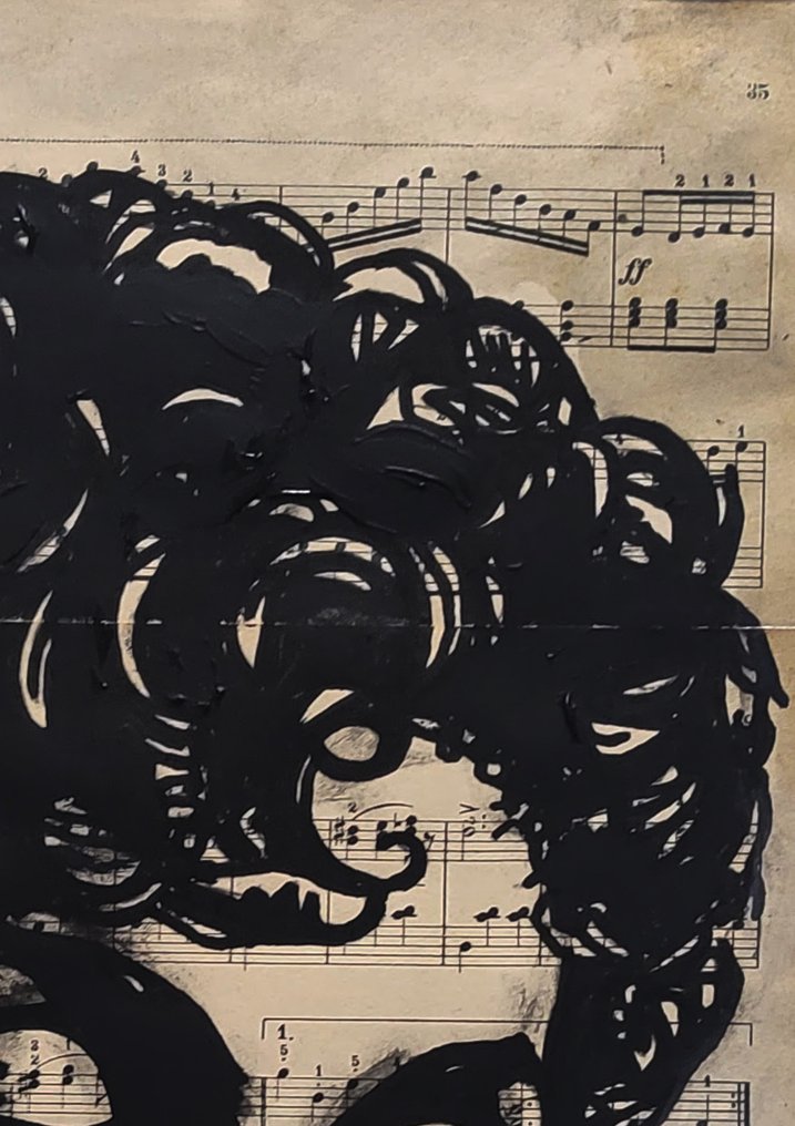 Boriani - Prince, hand-painted on old book pages #2.1