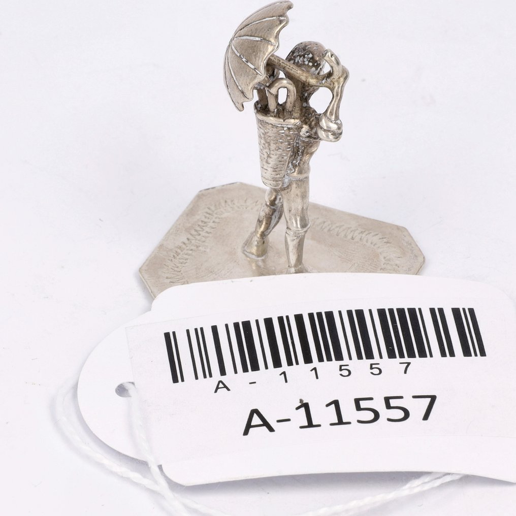 NO RESERVE - Hefboom, Rijtuig, Paraplu verkoper & Smid - Figura in miniatura (4) - .835 argento #4.3