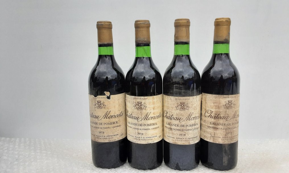 1978 Chateau Moncets - Lalande-de-Pomerol - 4 Flasker (0,75 L) #1.0
