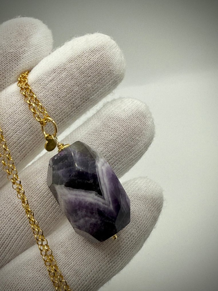 Σπάνιο Κούρεμα - Δημιουργία κοσμημάτων - Αμέθυστος - Πιστοποιητικό αυθεντικότητας - Σετ κοσμημάτων 2 τεμαχίων - Αποκλειστική εργασία #3.2