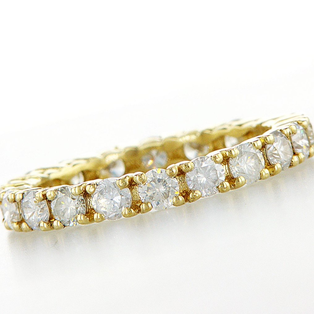 没有保留价 - 戒指 - 14K包金 黄金 -  1.51ct. tw. 钻石 (天然) - D-G 颜色 SI1-I1 净度 #4.3