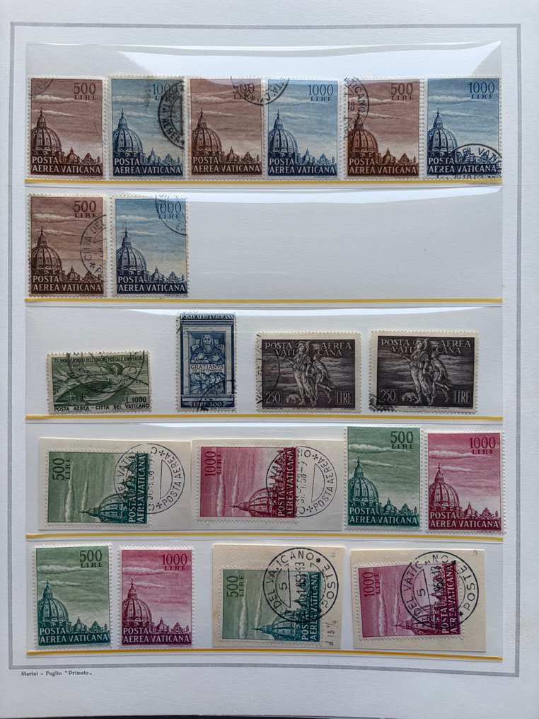 梵蒂冈城 1936/1946 - 积累了数百枚邮票。航空邮政、挂号信和邮政包裹。品质极佳。 - Sassone #2.1