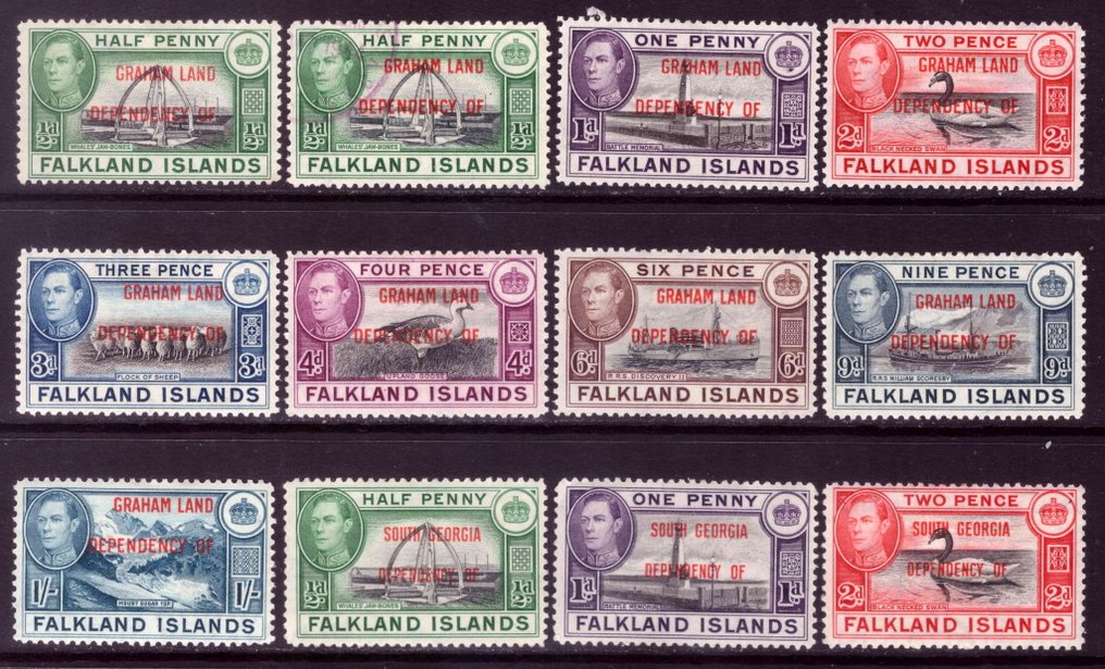 British Commonwealth 1884/1954 - Falkland Islands and Gold Coast stock set - Stanley Gibbons #1.0